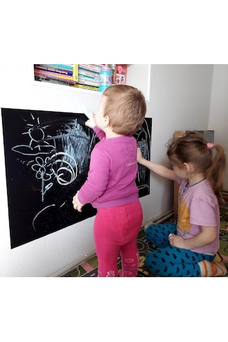 Büyük Boy Yapışkanlı Kara Tahta Okulda Evde Kullanım İçin Çocuk Kara Tahta 100x30cm Genel