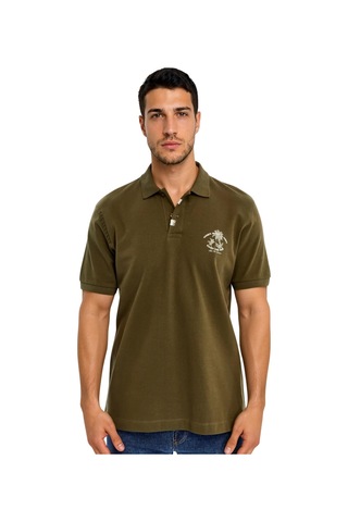 Arma Ar-ma Erkek Polo Yaka Tişört Resim Baskili Örme Kumaş Büyük Beden %100 Pamuk 30/1 Çift Toplama Penye Pike K30374871002 Haki-h1