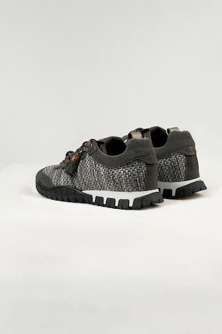 Tw Tonny White Tokyo - 193-1 Kadın Hasır Sneaker Süet Detaylı Boncuklu Calla Gri