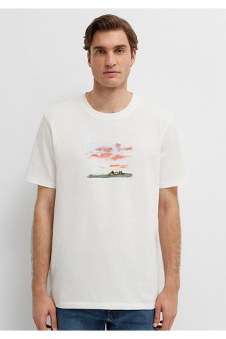 Mavi M0613669-70057 Mavi Baskılı T-shirt Erkek Tişort Beyaz