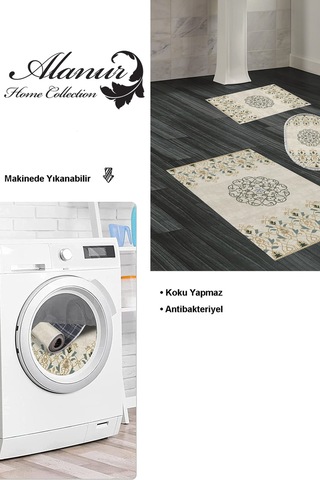 Dekoreko Kaymaz Taban Djt 3 Lü Banyo Paspas Takımı Star Pamuk Karışık Modern 1491 Bej