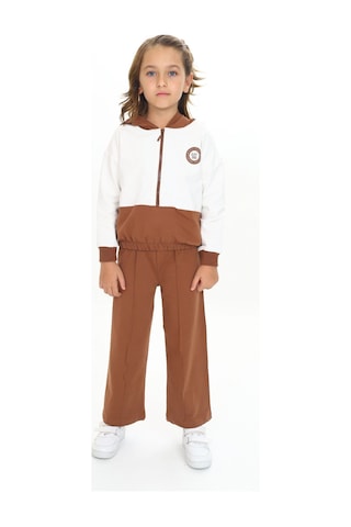 Toontoy Kız Çocuk Kapüşonlu Eşofman Takım Kahverengi