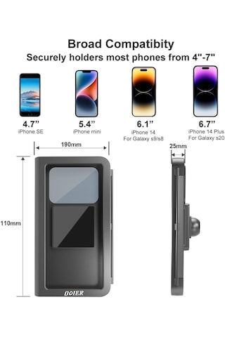 Motosiklet Ve Scooter İçin Dikiz Ayna Uyumlu Telefon Tutucu Pb08