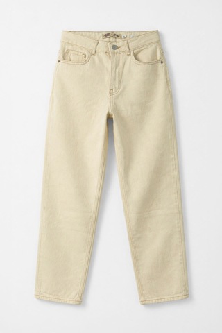 Bluew White Kadın Ekru Straight Fit Pamuk Jean Pantolon 24