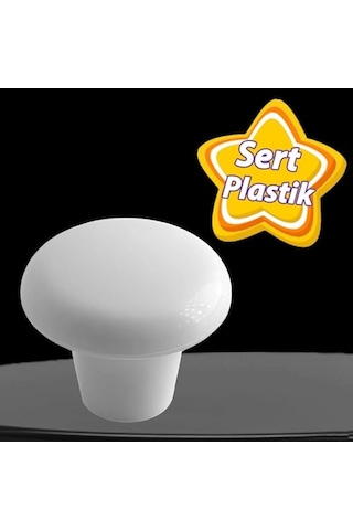 Glaswen Sert Plastik Mantar Düğme Kulp Beyaz Dolap Mobilya Mutfak Dolabı Çekmece Kapak Kulpu Kulbu Çok Renkli