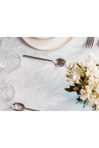 Cotton Box Jakarlı Dertsiz Masa Örtüsü Lavinia Beyaz 155x220