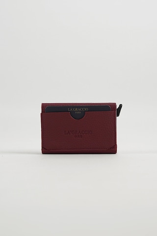 La'graccio Paris Sace Unisex Hakiki Deri Mekanizmalı Kartlık Mat Bordo