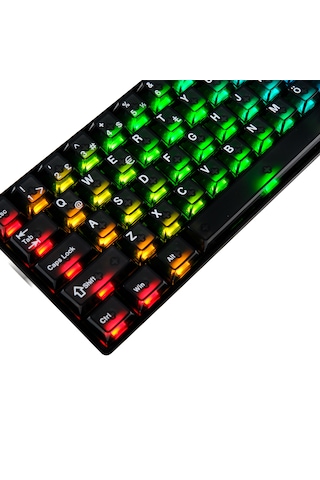 Akko Monsgeek Fun60 Max Black Hall Effect Glare Manyetik Switch 8k Hz Argb Kablosuz Hotswap Türkçe Gaming Klavye