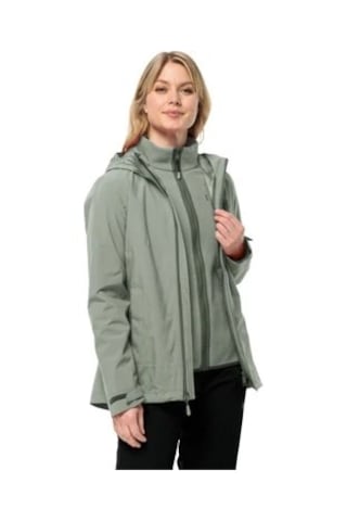 Jack Wolfskin Jack Wolfskın Moonrıse 3ın1 Jkt W Kadın Mint Leaf Outdoor Ceketi 1115621-4137 Yeşil