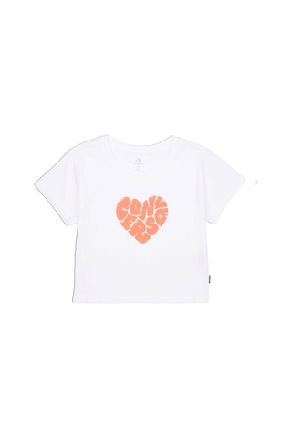 Converse Heart Slim Fit Kadın Beyaz T-shirt