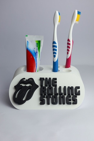 The Rolling Stones - Dekoratif Diş Fırçalık Beyaz