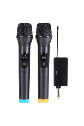 Yifomall Profesyonel Kablosuz Mikrofon Seti - Uhf Çift Kanallı, Şarj Edilebilir Alıcılı, 50m Menzilli, 10 Saat Çalışma Süreli