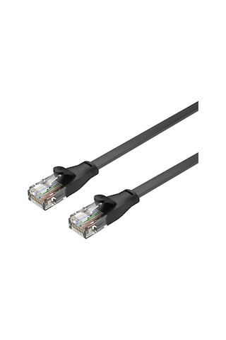 Unıtek Cat6 Patch Kablo 2mt Flat 1gbps, Siyah C1810gbk