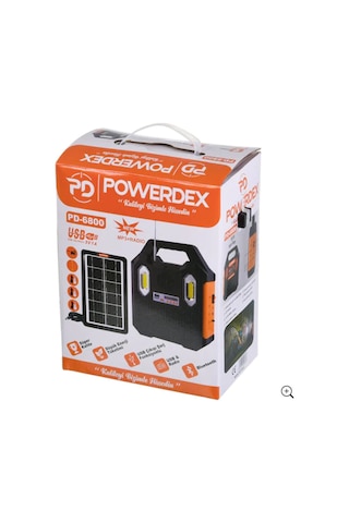 Powerdex Pd-6800 Fm Usb Bluetooth’Lu Güneş Enerji Aydınlatma Seti
