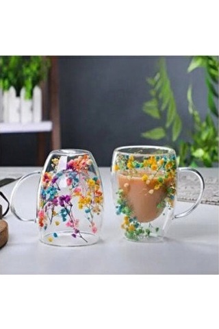 Organik Çiçekli Borosilikat Bardak 350 Ml. Royaleks-brd-150 Bh