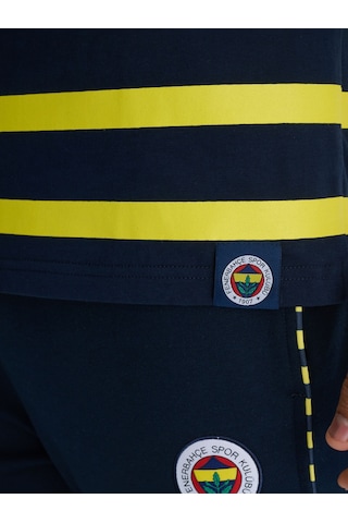 Fenerium Erkek Trıbun Çizgili Tshırt Lacıvert-sarı