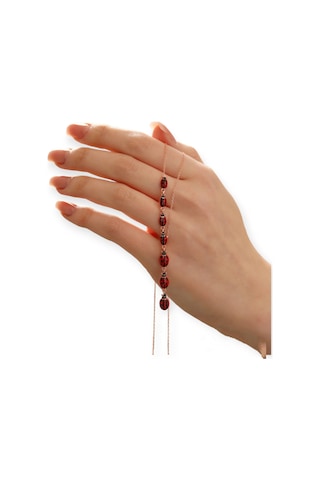 Modahilye 925 Ayar Gümüş Sıralı Uğur Böceği Şans Kolyesi Rose Gold