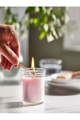 Lugnare Bardakta Yasemin Kokulu Mum Pembe 20 Saat Yasemin