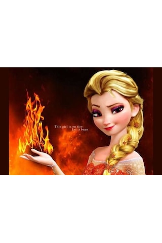 Elsa Şekerli Yenilebilir Kağıda Resimli Pasta  ve Dekoru Baskısı