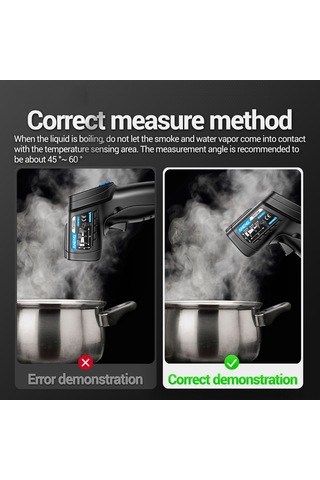 Xindoker Th104 El Tipi Kızılötesi Termometre -50 C 550 C Aralığı, Va Ekran, Yüksek Hassasiyet, Otomatik Kapatma, Sıcaklık Alarmı Pil Dahil Değil