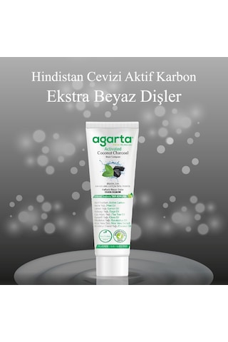 Agarta Doğal Diş Macunu 100ml Aktif Karbonlu Beyazlık