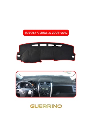Toyota Corolla 2006-2012 Torpido Koruma Halısı Kırmızı Kenar