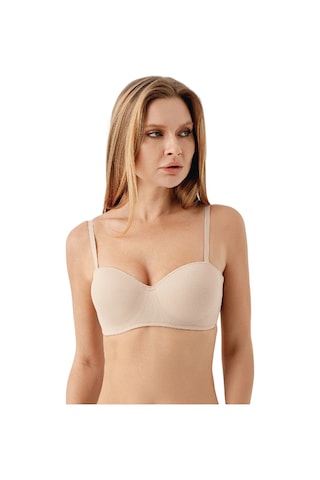New Bra Newbra Lingerie 7045 Kadın Desteksiz C Cup Dantelli Sutyen Ten