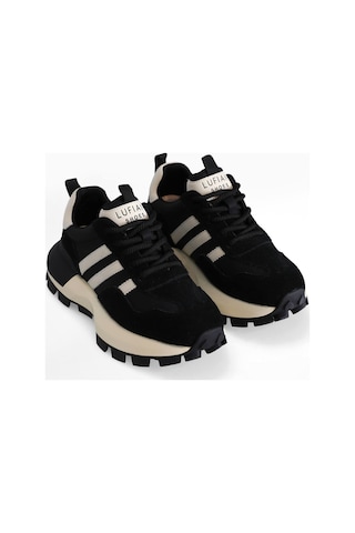 Lufian 122230053 Tatum Kadın Hakiki Deri Klasik Sneaker Siyah Siyah