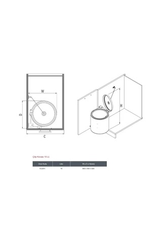 Starax 40 Cm Paslanmaz Çöp Kovası 10 Litre S-2251-ss