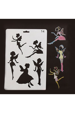 Aubyhe Ployester 14 Numara Çizim Åžablonu - Renkli Desenler İã İn El Åžekilli Åžablon, Albã¼m Ve El Defteri Yapä M Aracä