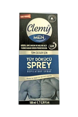Clemy Men 5 Dk Tüy Dökücü Sprey Tüm Ciltler İçin 100 Ml