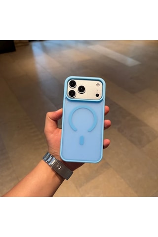Apple iPhone Uyumlu Renkli Şeffaf Kılıf Mavi Apple iPhone 17