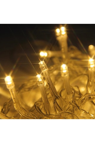 Amaçlı Lambader Lamba 10 Metre 100 Ledli 8 Fonksiyonlu Dekor Sarı .