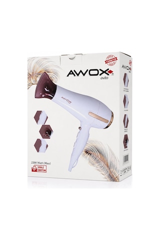 Awox 1407 Avito Saç Kurutma Makinesi 2200w Beyaz