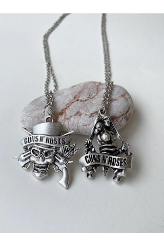 Paytak Moda Guns'n Roses Kolye Rock 2'Li Bff Best Friends Zincir Kolye Pytkznb