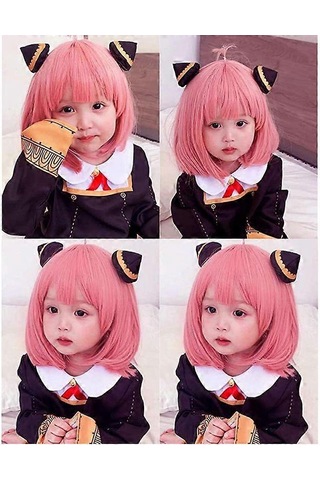 Anime Karakterleri Pembe Cosplay Peruk Cadılar Bayramı Partisi Aksesuarları Cosplay Peruk Dekoru