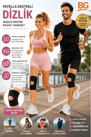 Sporcu Dizliği Ayarlanabilir Patella Destekli Dizlik Çapraz Bağ Menisküs Diz Bandajı Knee Brace