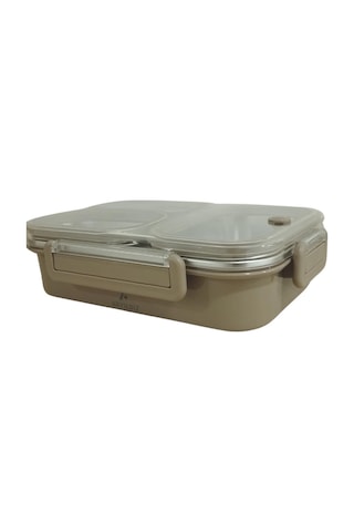 Aryıldız Bento Dikdörtgen 3 Bölmeli Lunch Box Yemek Termosu Kahverengi 1000 Ml Kahverengi