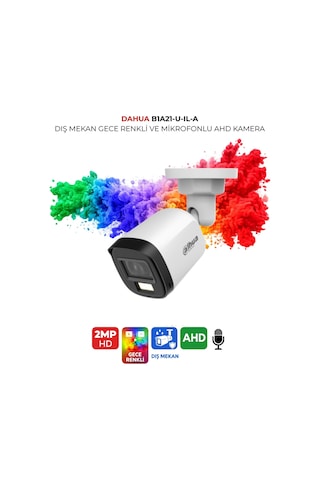 Hac-b1a21p-u-ıl-a Bullet Kamera 1080p 30m Renkli Gece Görüş Dahili Mikrofon Ahd Ip67