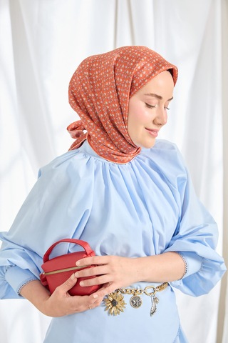 Silk Home Twill İpek Eşarp Mini Bouquet Nar Çiçeği