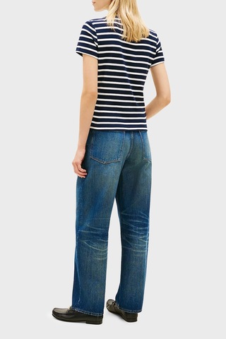 Tommy Hilfiger Bayan T Shirt Ww0ww49250 0x3 Lacivert-beyaz