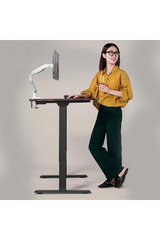 Elektrikli Yüksekliği Ayarlanabilir Ergonomik Bilgisayar & Çalışma Masası - Tek Motorlu 2 Hafızalı Beyaz, 120 Çok Renkli