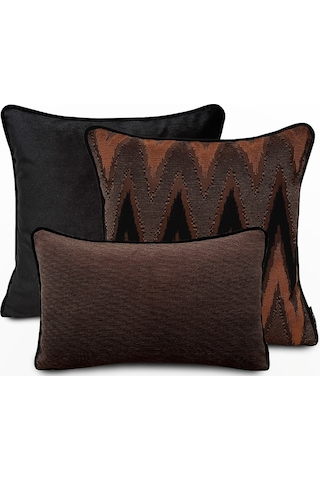 "nuve & Choco" Kırlent Kılıfı Seti Koyu Bronz