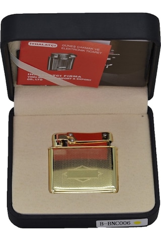 Promise Benzinli Çakmak Muhtar Çakmağı Altın Renk