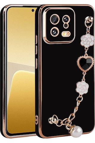 Xiaomi Mi 13 Kılıf El Tutamaçlı Kamera Korumalı Zore Taka Silikon Kapak Siyah