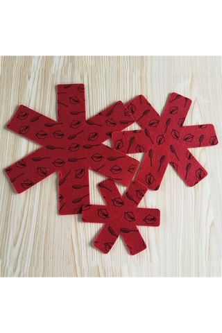 Geeksen Yüksek Dayanıklı Kırmızı Keçe Tencere Altlığı - 3'lü Set, Kolay Temizlenir Diğer