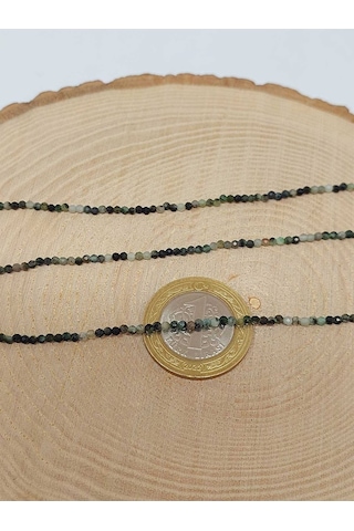 Bileklik Boy Zümrüt Taşı Dizi 2mm 51180 Yarım Dizi 17cm Uzunluğundadır Çok Renkli