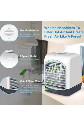 Taşınabilir Mini Masaüstü Klima Usb Küçük Fan Soğutma Nemlendirici Aromaterapi Hava Soğutucu Buzlu Su Tankı İle M5uulı Var Ayaklı Beyaz 20 Adetten Az