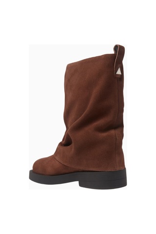 Schutz Keira Cloak Koyu Kahverengi Suede, Gaiter Detaylı Modern Ankle Bot
