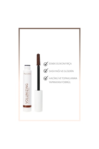 Note Cosmetics Volumizing Color Hacim ve Uzatma Etkili Renkli Tubing Maskara - Kahverengi